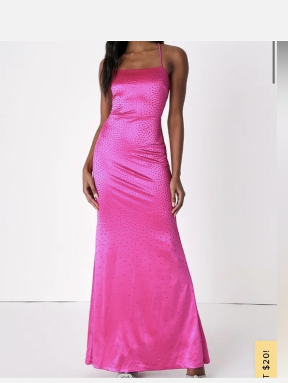Lulu's Hot Pink Satin Maxi Slip Skirt NWT Size L